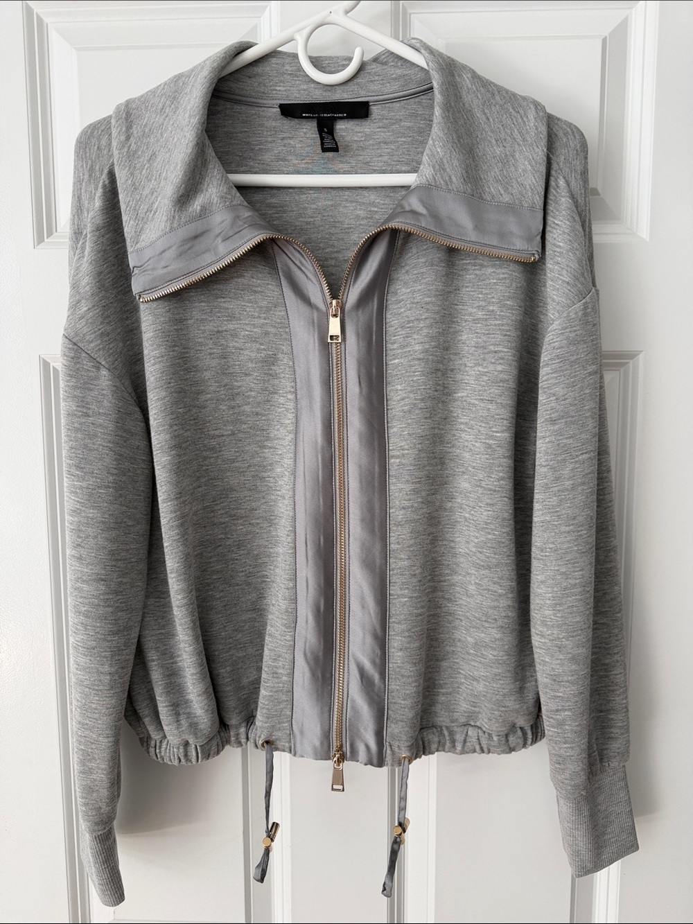 White House Black Market Gray Bomber Jacket